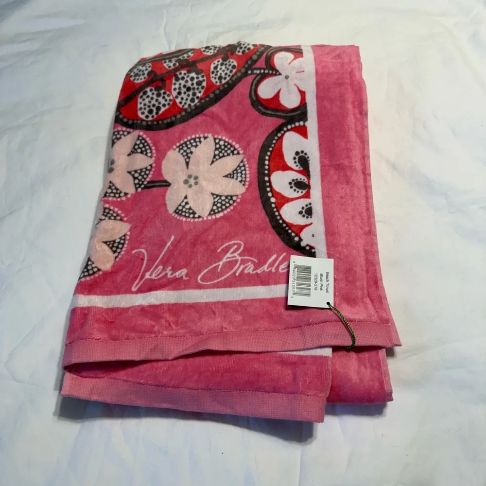 NWT Vera Bradley Blush Pink Beach Towel Pink retired pattern